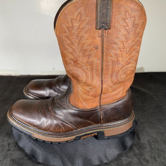 Boys/Men's  Rocky Size 6 Two Toned Brown/Tan Western Cowboy Boot, In very good - Picture 5 of 10